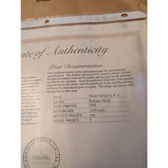 Barbara Mock Authentic Print Art in Beautiful Wooden Sculpted Frame - Picture 8 of 12